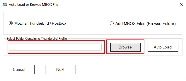 screenshot of MailsSoftware Thunderbird to Outlook Converter